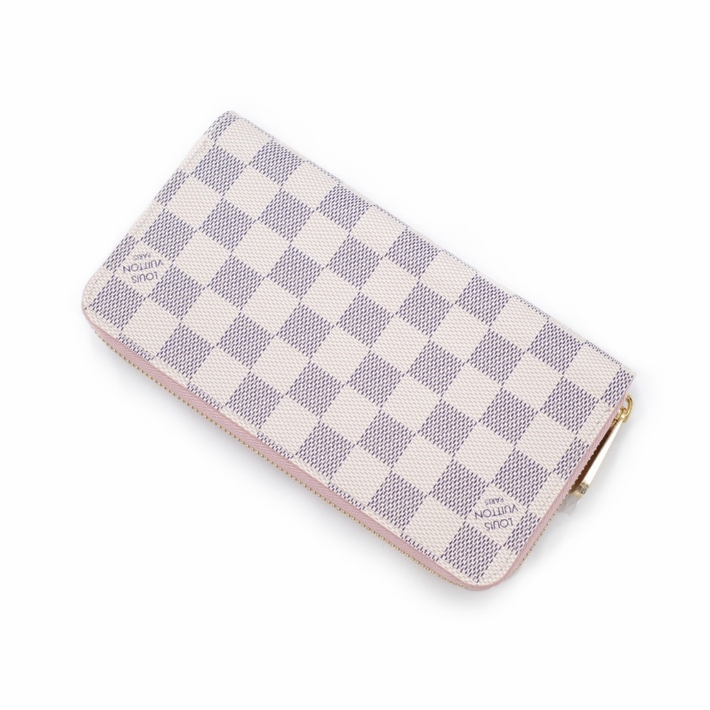 Louis Vuitton Zippy Wallet Damier Azur Rose Ballerine Long Wallet